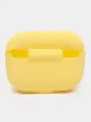 Желтый силиконовый чехол для наушников Airpods (Аирподс) 1, 2, 3, Pro, с карабином-держателем