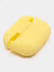 Желтый силиконовый чехол для наушников Airpods (Аирподс) 1, 2, 3, Pro, с карабином-держателем