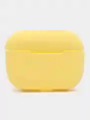 Желтый силиконовый чехол для наушников Airpods (Аирподс) 1, 2, 3, Pro, с карабином-держателем