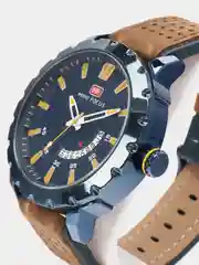 Синий мужские наручные часы Mini Focus MF0150G с календарём, в подарочной упаковке