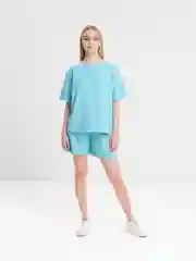 Бирюзовый спортивный костюм женский