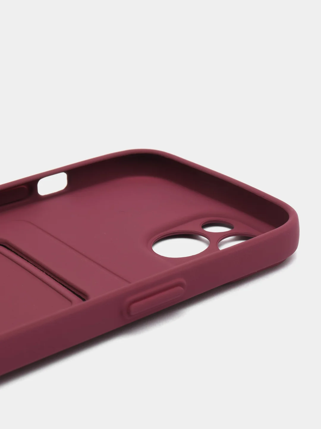 Бордовый чехол для iPhone 12, 13, Pro Max, 7, 8, SE 2020 с карманом для карт защита камеры динамика