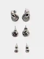 Серебряный серьги женские, сережки женские, набор сережек 3 пары