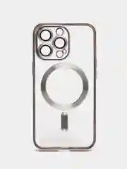 Серебряный чехол на iPhone MagSafe прозрачный, силиконовый, бампер. Чехол для телефона iPhone 13, 12