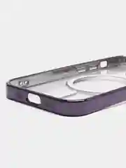 Фиолетовый чехол на iPhone MagSafe прозрачный, силиконовый, бампер. Чехол для телефона iPhone 13, 12