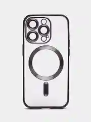 Фиолетовый чехол на iPhone MagSafe прозрачный, силиконовый, бампер. Чехол для телефона iPhone 13, 12