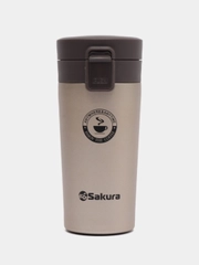 Термокружка Sakura TM-01-380Z с кнопкой, шампань/champagne, 0,38 л