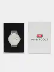 Серебряный мужские наручные часы Mini Focus MF0176G с календарём, в подарочной упаковке