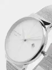 Серебряный мужские наручные часы Mini Focus MF0176G с календарём, в подарочной упаковке