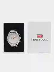 Серебряный мужские наручные часы Mini Focus MF0283G с хронографом, в подарочной упаковке