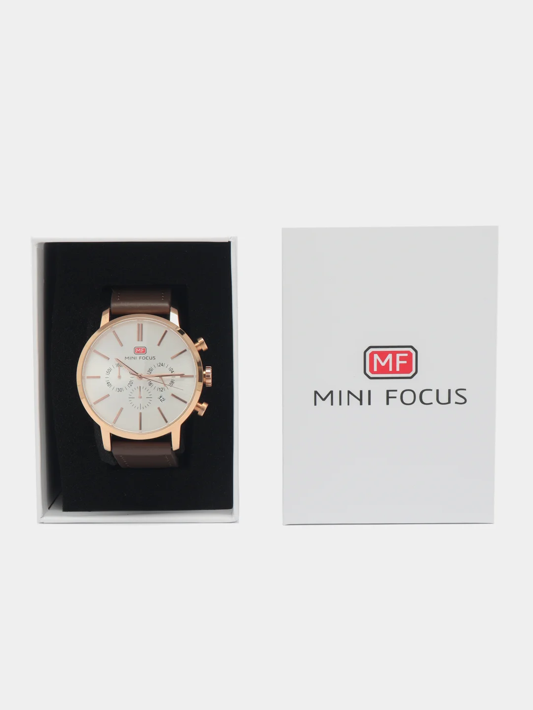Коричневый мужские наручные часы Mini Focus MF0023G с хронографом, в подарочной упаковке