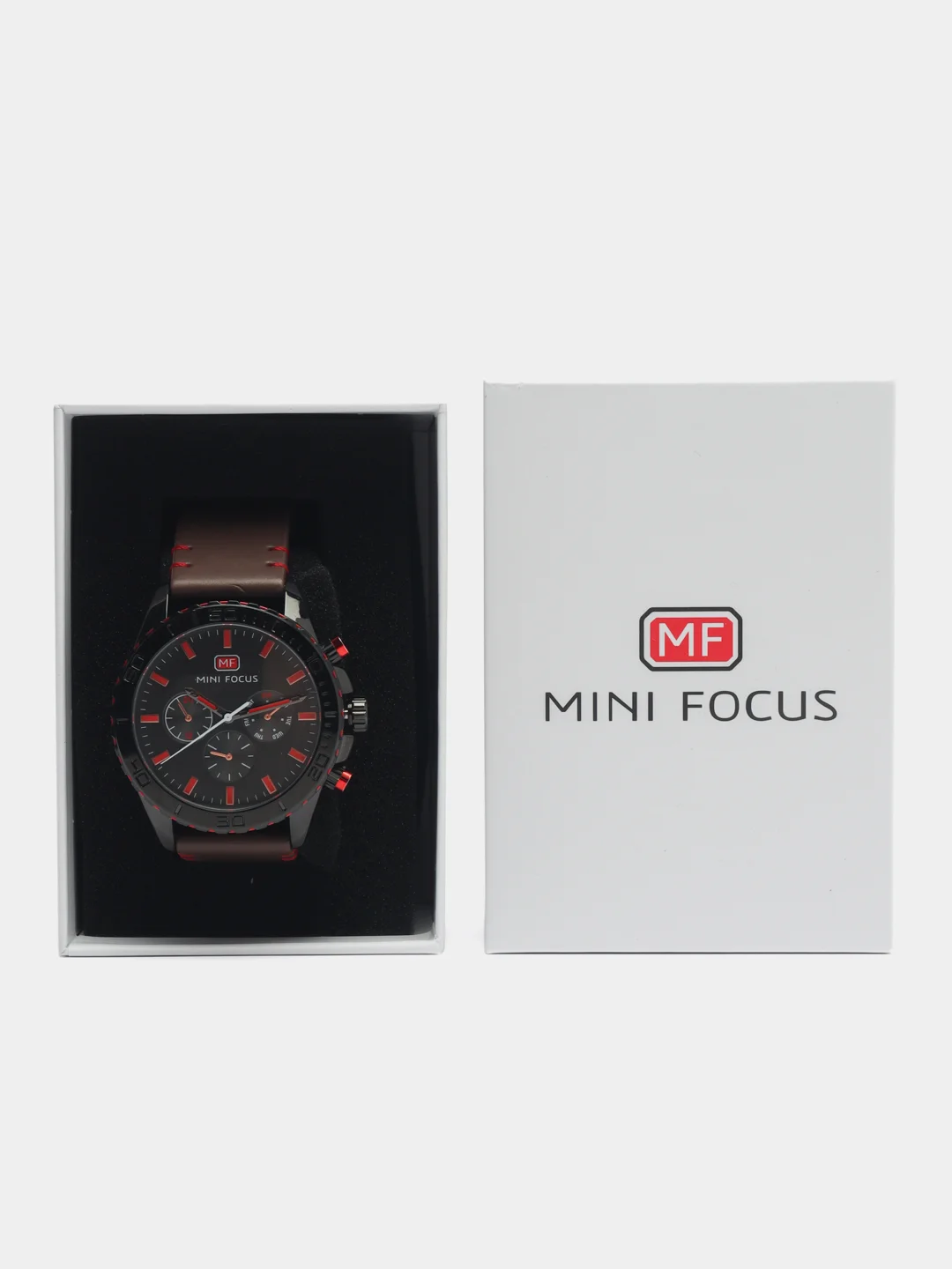 Коричневый мужские наручные часы Mini Focus MF0007G с хронографом, в подарочной упаковке