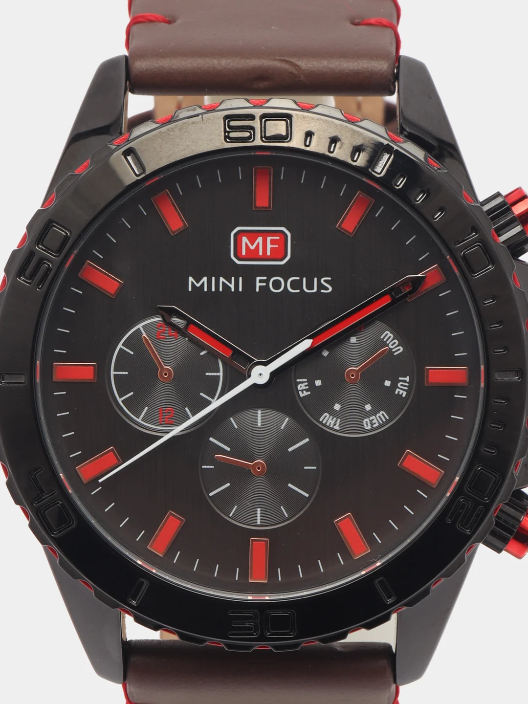 Коричневый мужские наручные часы Mini Focus MF0007G с хронографом, в подарочной упаковке