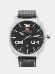 Серебряный мужские наручные часы Mini Focus MF0013G с календарём, в подарочной упаковке