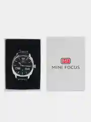 Серебряный мужские наручные часы Mini Focus MF0013G с календарём, в подарочной упаковке