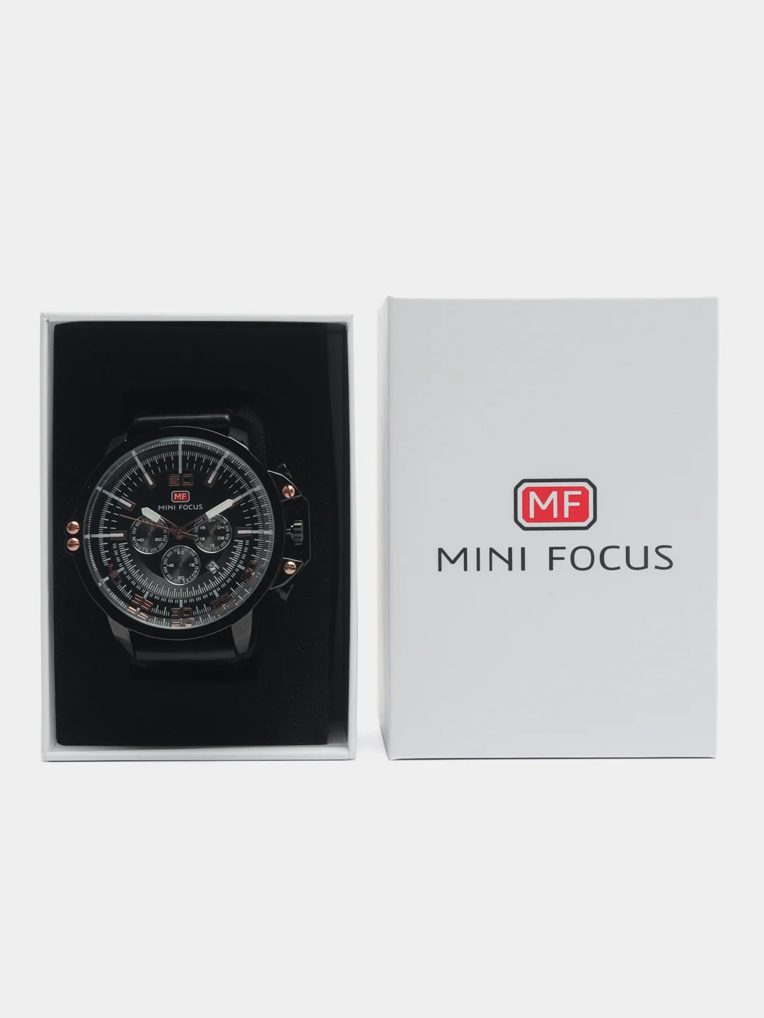 Угольный мужские наручные часы Mini Focus MF0095G, с хронографом, в подарочной упаковке