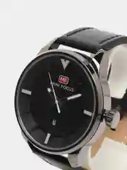 Черный мужские наручные часы Mini Focus MF0026G c календарём, в подарочной упаковке