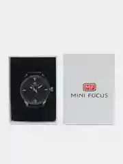 Черный мужские наручные часы Mini Focus MF0026G c календарём, в подарочной упаковке