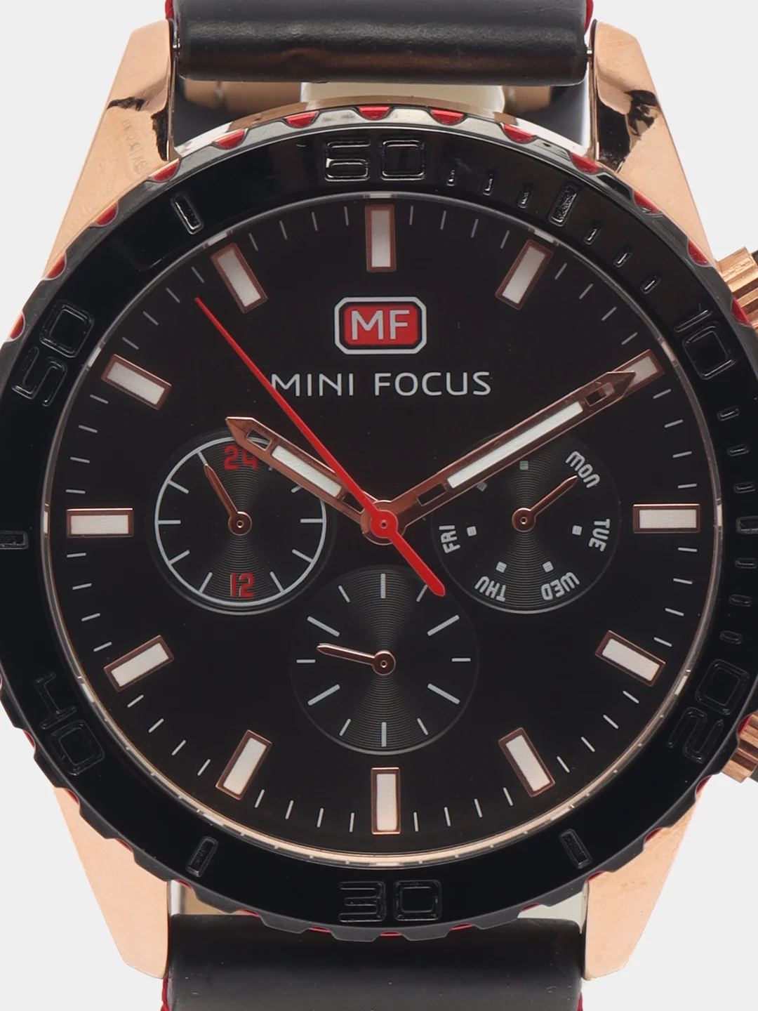 Черный мужские наручные часы Mini Focus MF0007G с хронографом, в подарочной упаковке