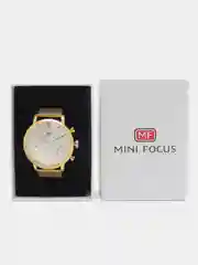 Золотой мужские наручные часы Mini Focus MF0023G с хронографом, в подарочной упаковке