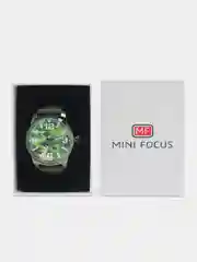 Зеленый наручные часы Mini Focus MF0032G, мужские, с календарём, в подарочной упаковке