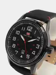 Черный мужские наручные часы Mini Focus MF0166G с календарём, в подарочной упаковке