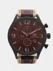 Коричневый наручные часы Mini Focus MF0003G, мужские, с хронографом, в подарочной упаковке
