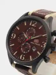 Коричневый наручные часы Mini Focus MF0003G, мужские, с хронографом, в подарочной упаковке