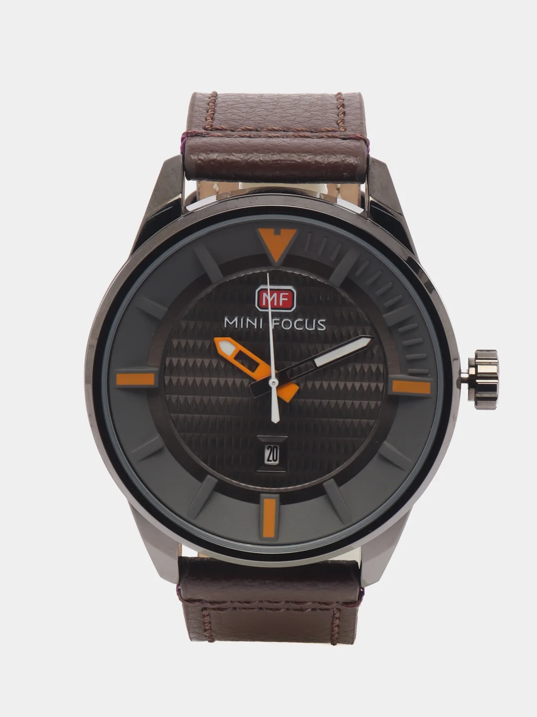 Серый мужские наручные часы Mini Focus MF0026G c календарём, в подарочной упаковке