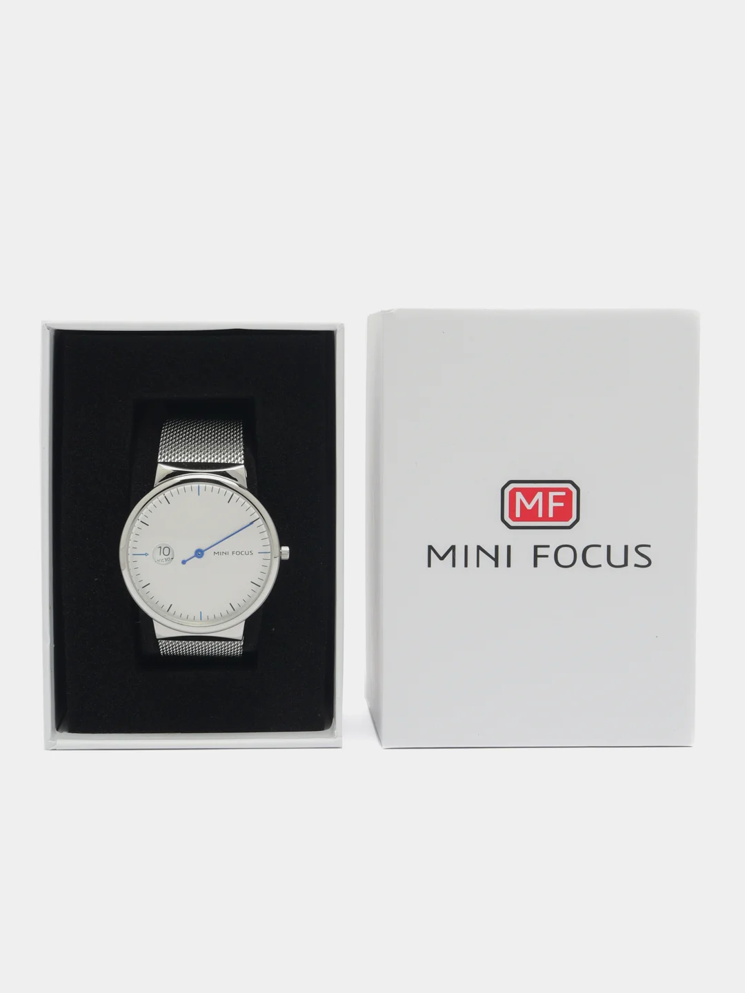 Белый мужские наручные часы Mini Focus MF0182G c календарём, в подарочной упаковке