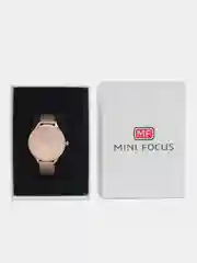 Розовый женские наручные часы Mini Focus MF0045L с металлическим браслетом и камнями