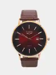 Багровый мужские наручные часы Lige LG1004 c календарём в подарочной упаковке
