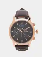 Коричневый мужские наручные часы Lige LG8932 с хронографом, в подарочной упаковке