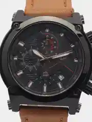 Черный мужские наручные часы Lige LG9856 с хронографом, в подарочной упаковке