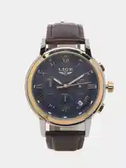 Синий меланж мужские наручные часы Lige LG9849 c хронографом, в подарочной упаковке