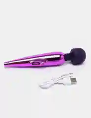 Золотой вибратор женский с упругой головкой, встроенный аккумулятор от USB