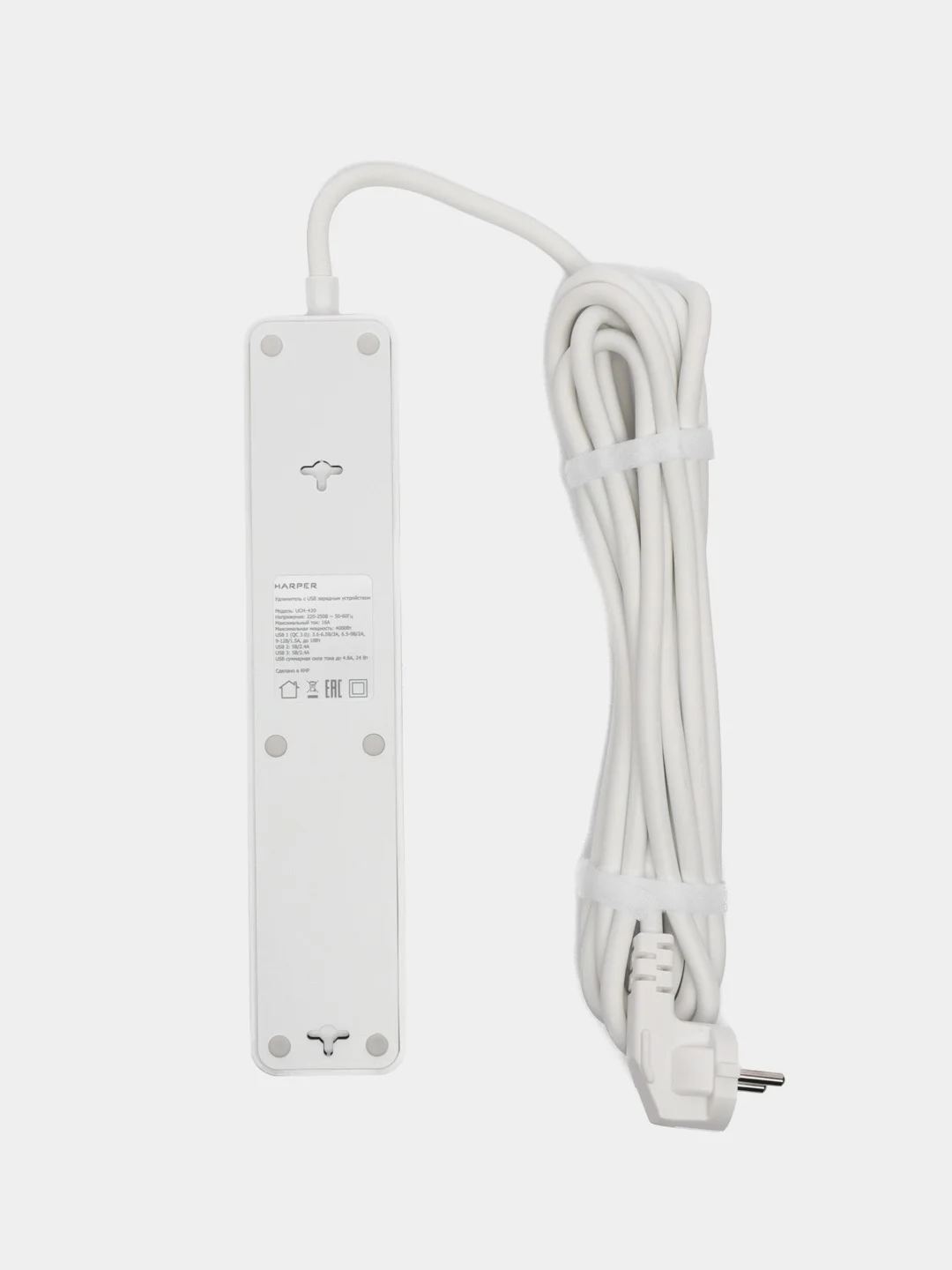 Белый сетевой фильтр Harper UCH-420