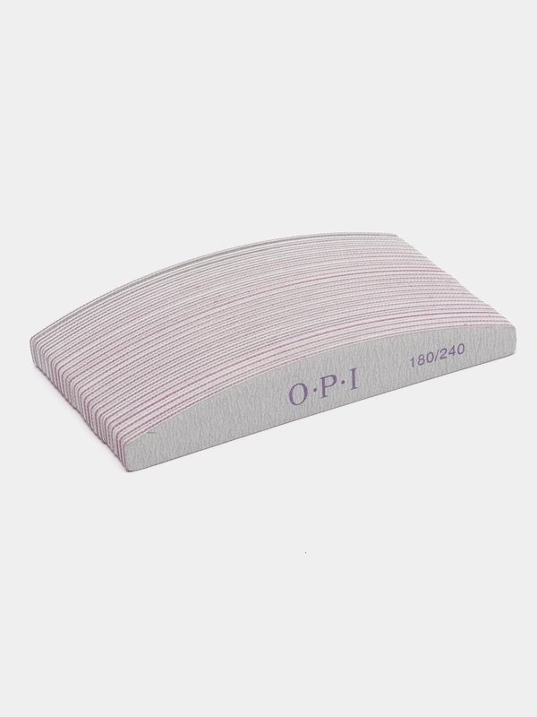 Пилка для ногтей OPI 180/240, 25 штук, серый