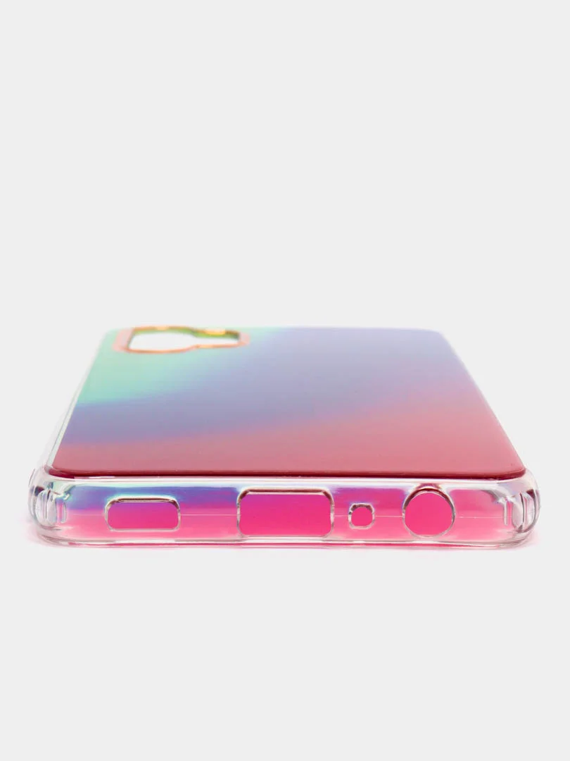Индиго силиконовый чехол Samsung A32 рисунком,из органического стекла