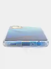 Синий силиконовый чехол Samsung A32 рисунком,из органического стекла