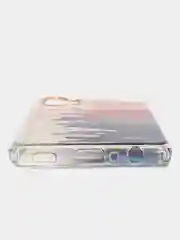 Темно-синий силиконовый чехол Samsung A32 рисунком,из органического стекла