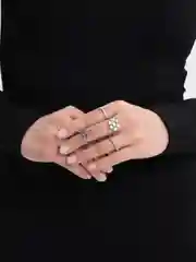 Серебряный набор колец, разные виды
