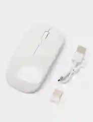 Белый мышь компьютерная , бесшумная, беспроводная, ультратонкая, 2.4 GHz, Bluetooth, USB зарядка