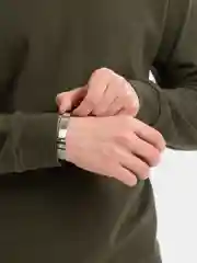Серебряный браслет из нержавеющей стали, мужской