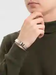 Серебряный браслет из нержавеющей стали, мужской