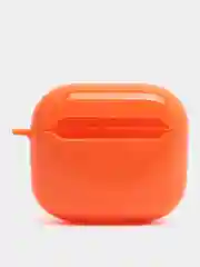 Оранжевый чехол для AirPods 3, 10 цветов, силикон, c креплением для карабина