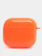 Оранжевый чехол для AirPods 3, 10 цветов, силикон, c креплением для карабина