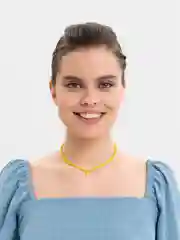 Желтый чокер из бисера с сердцем
