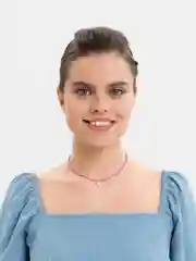 Розовый чокер из бисера с сердцем