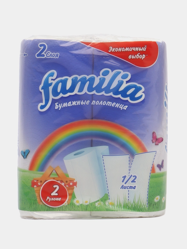 Полотенце бумажное FAMILIA, 2 слоя, 2рул